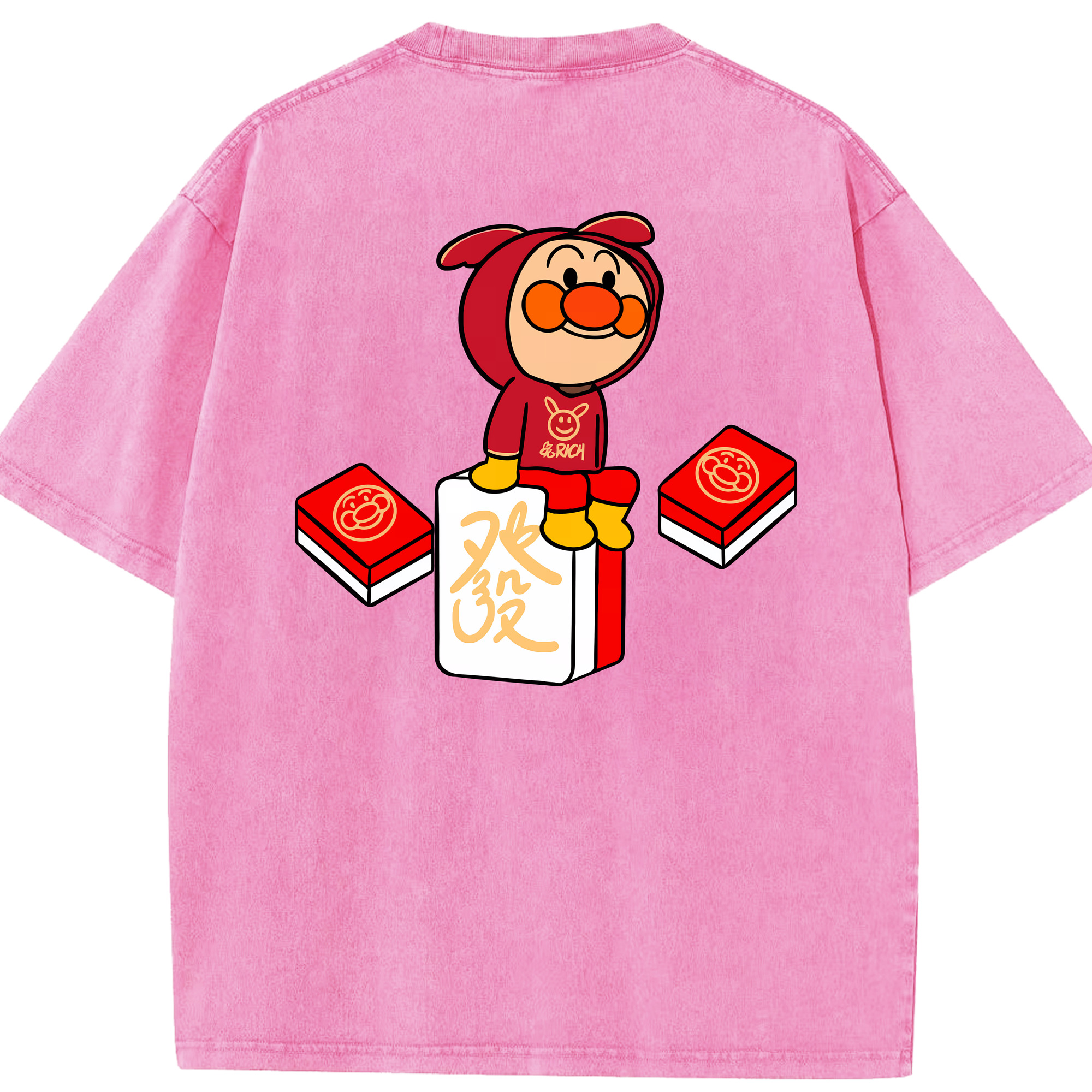 （画像用） アンパンマン Anpanman 綿100% ヴィンテージ風 半袖Tシャツ（背面プリント）